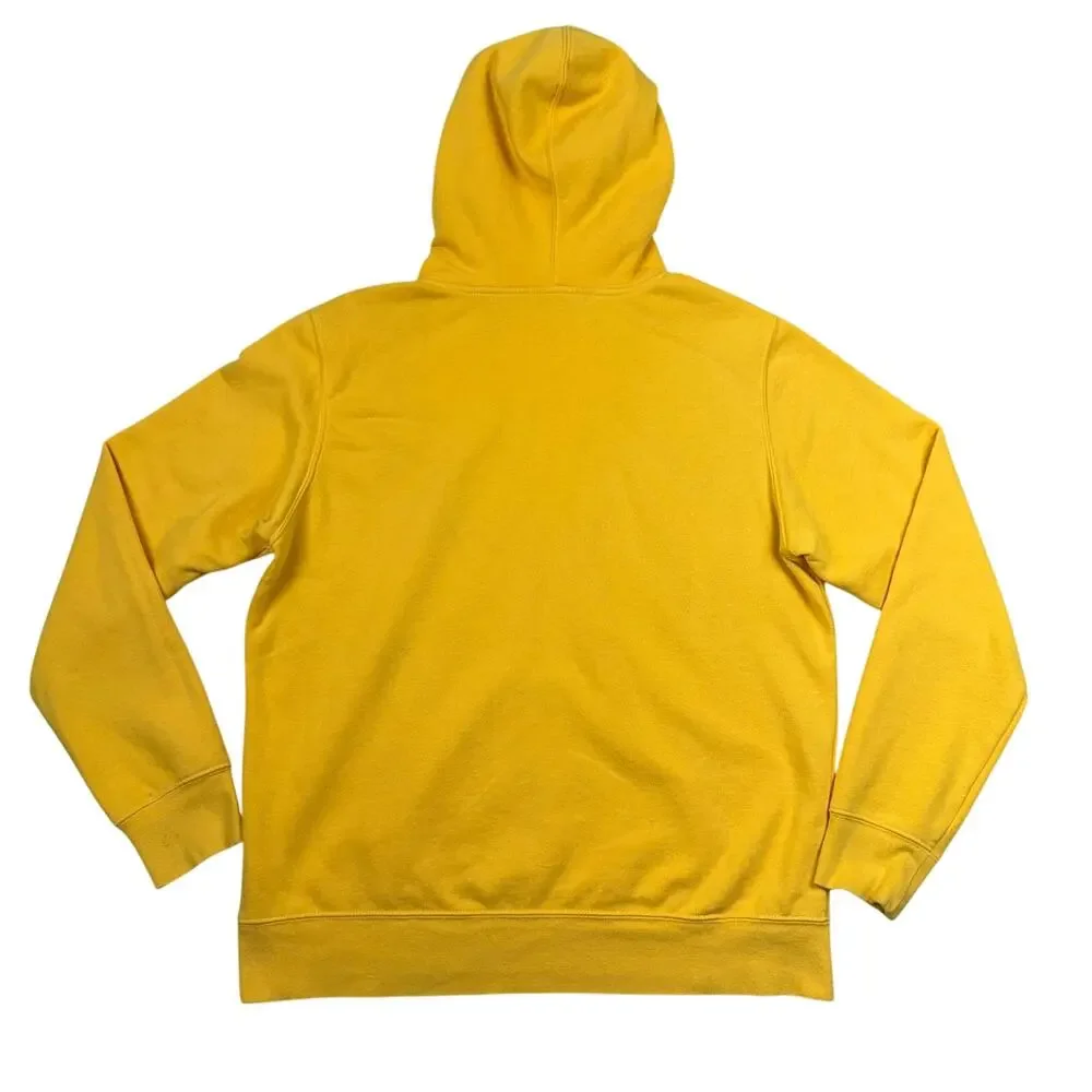 The North Face Yellow Pullover Hoodie Logo Cozy Fleece Mens M